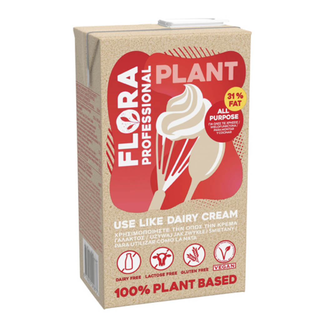 ВЕГАН КРЕМ ЗА РАЗБИВАНЕ FLORA 31% 1L